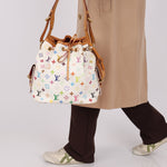 Limited Edition Louis Vuitton x Takashi Murakami White Multicolor Petit Noe - FashioNica