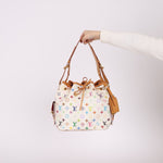 Limited Edition Louis Vuitton x Takashi Murakami White Multicolor Petit Noe - FashioNica
