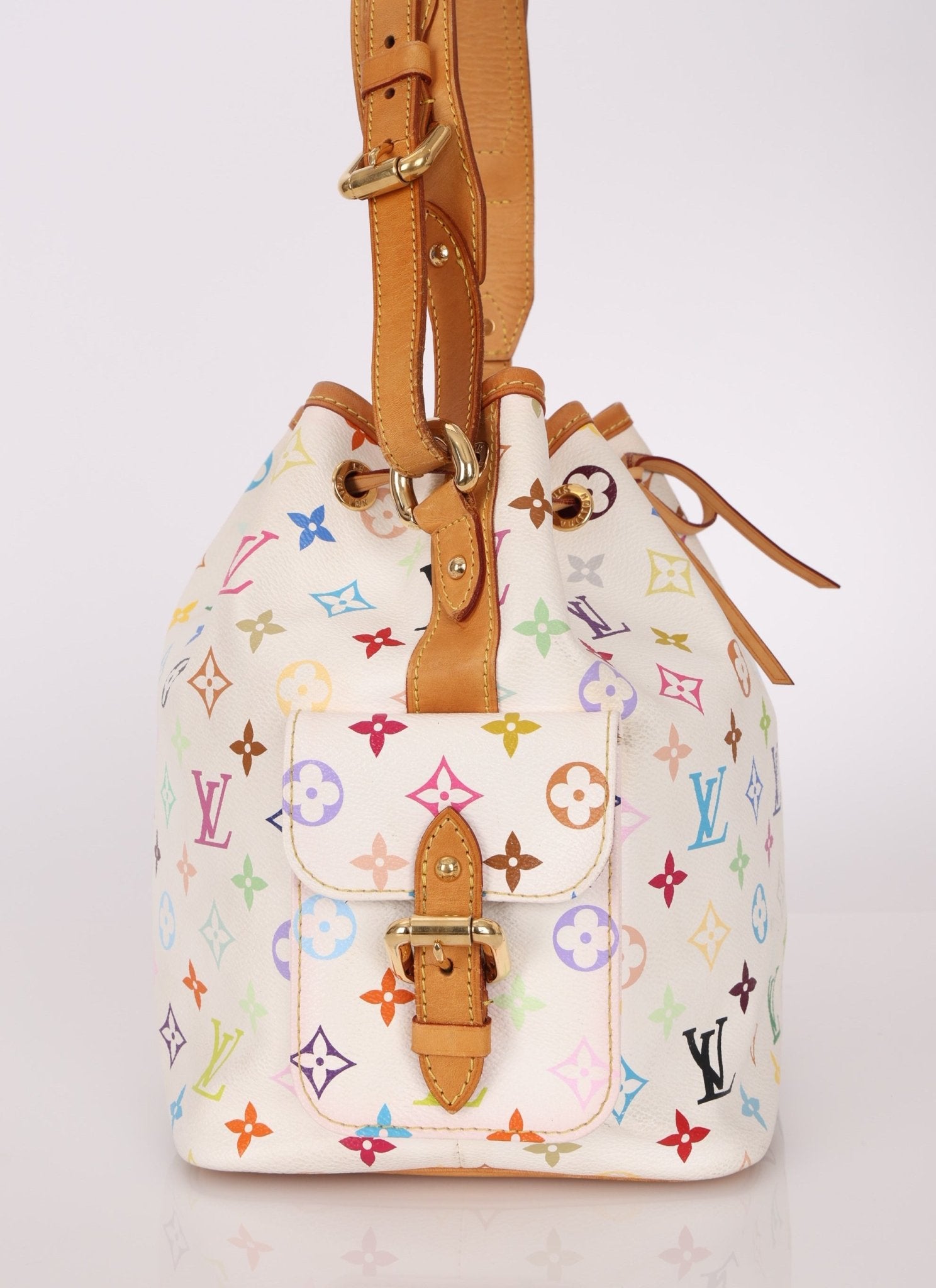 Limited Edition Louis Vuitton x Takashi Murakami White Multicolor Petit Noe - FashioNica