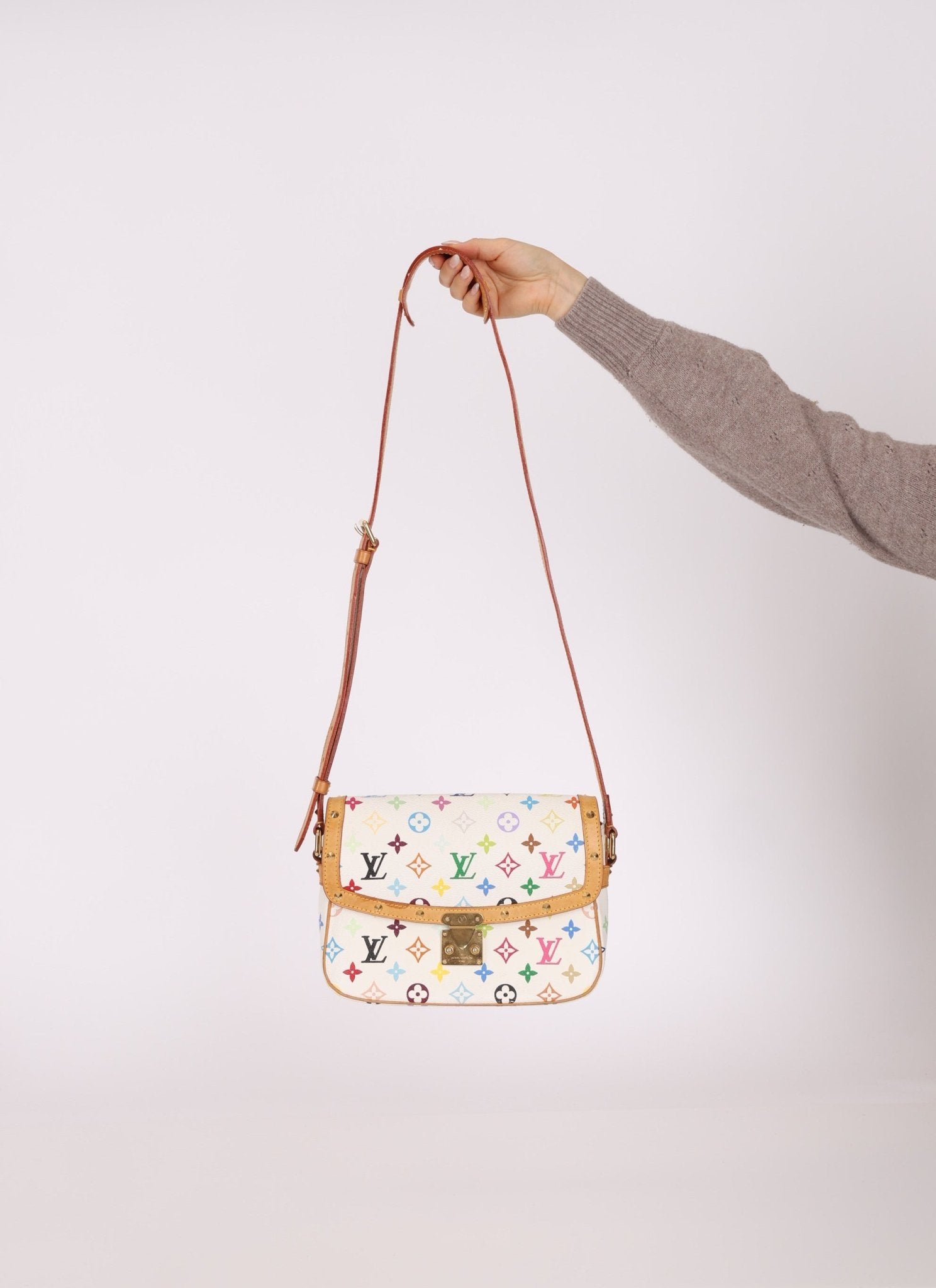 Limited Edition Louis Vuitton x Takashi Murakami White Sologne Crossbody - FashioNica