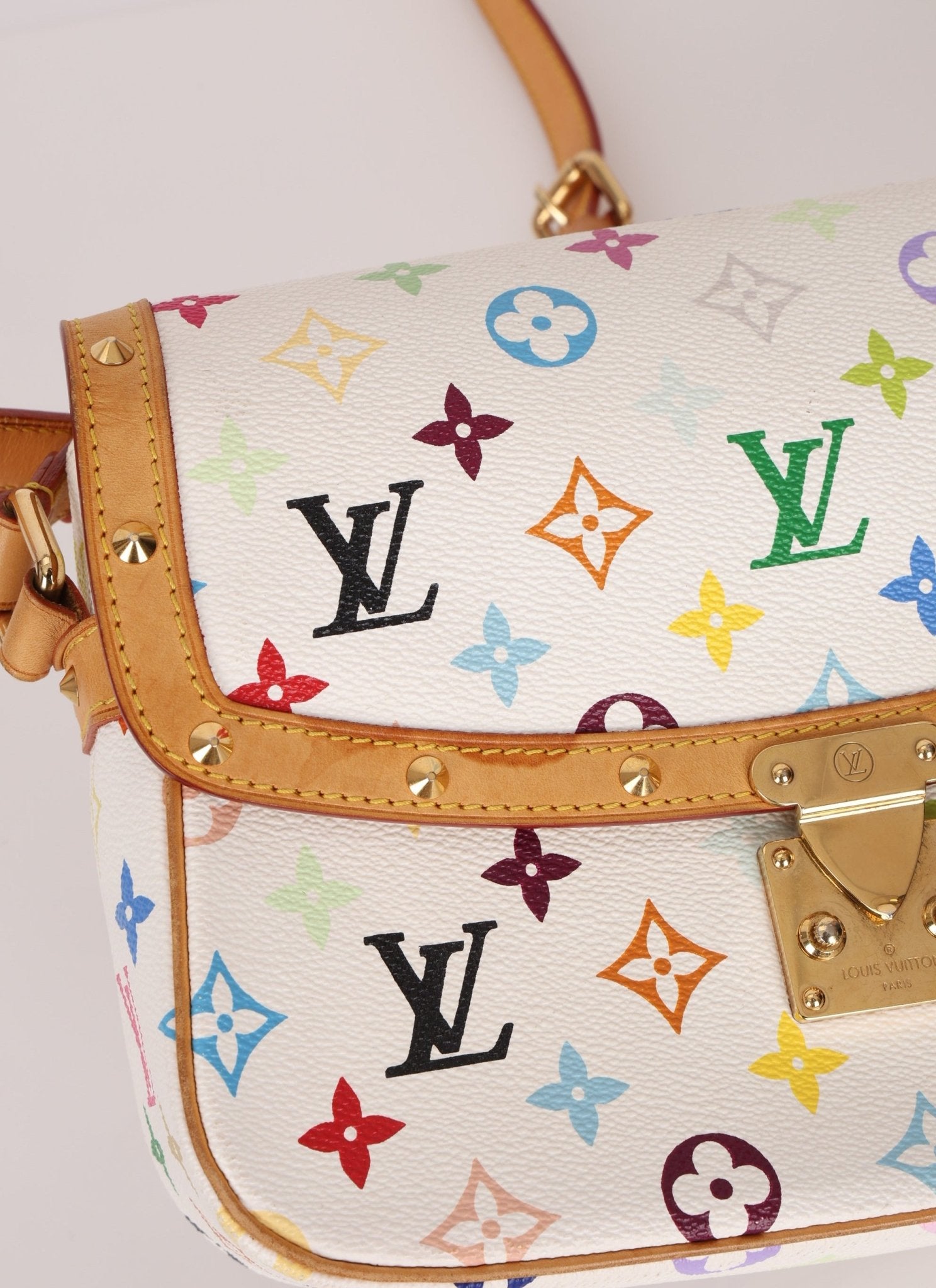 Limited Edition Louis Vuitton x Takashi Murakami White Sologne Crossbody - FashioNica