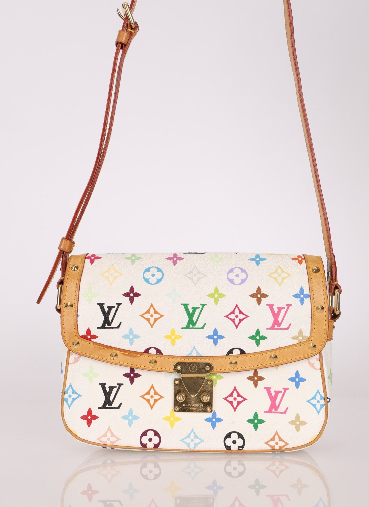 Limited Edition Louis Vuitton x Takashi Murakami White Sologne Crossbody - FashioNica
