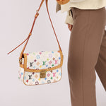Limited Edition Louis Vuitton x Takashi Murakami White Sologne Crossbody - FashioNica
