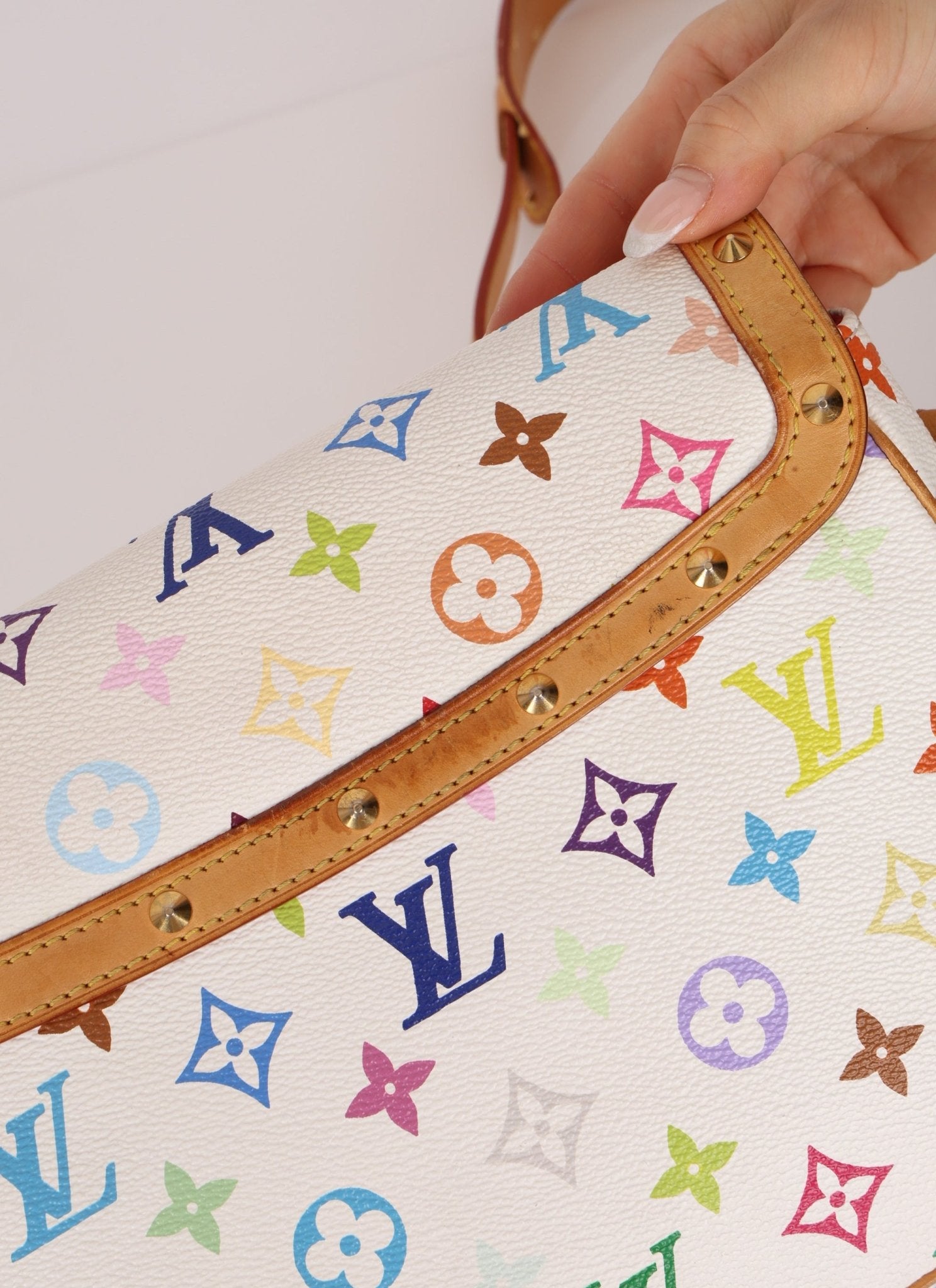 Limited Edition Louis Vuitton x Takashi Murakami White Sologne Crossbody - FashioNica