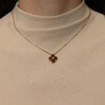Limited Edition Van Cleef & Arpels 2017 18K RG Vintage Alhambra Bull's Eye Diamond Pendant Necklace - FashioNica