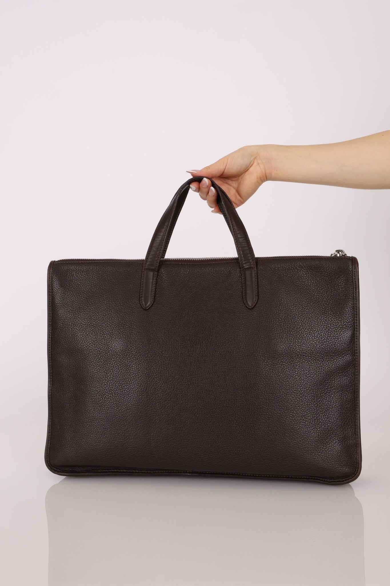 Loewe Anagram Chocolate Briefcase Top Handle - FashioNica