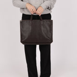 Loewe Anagram Chocolate Briefcase Top Handle - FashioNica