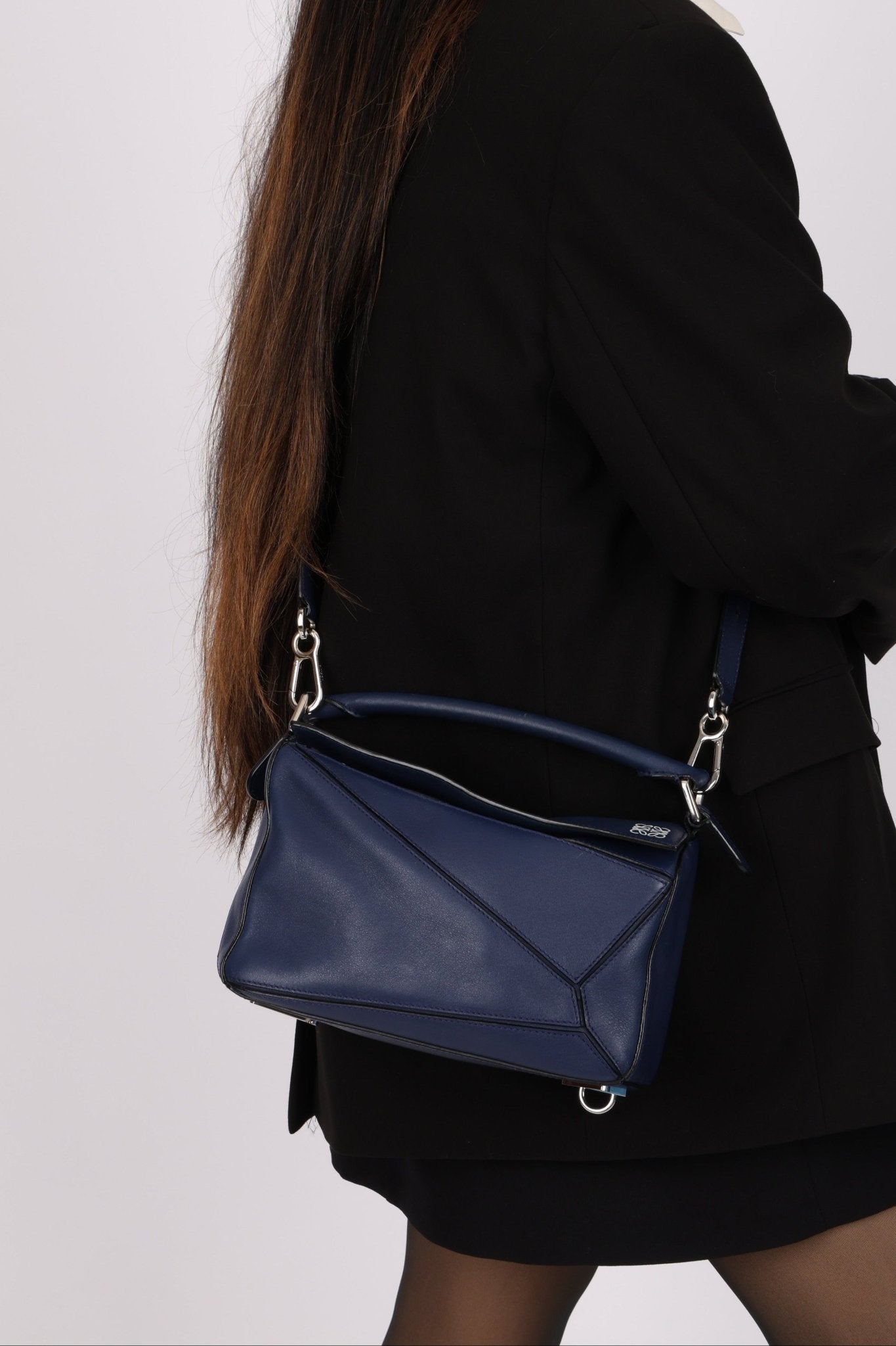 Loewe Bleu Marine Small Puzzle Bag - FashioNica