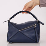 Loewe Bleu Marine Small Puzzle Bag - FashioNica