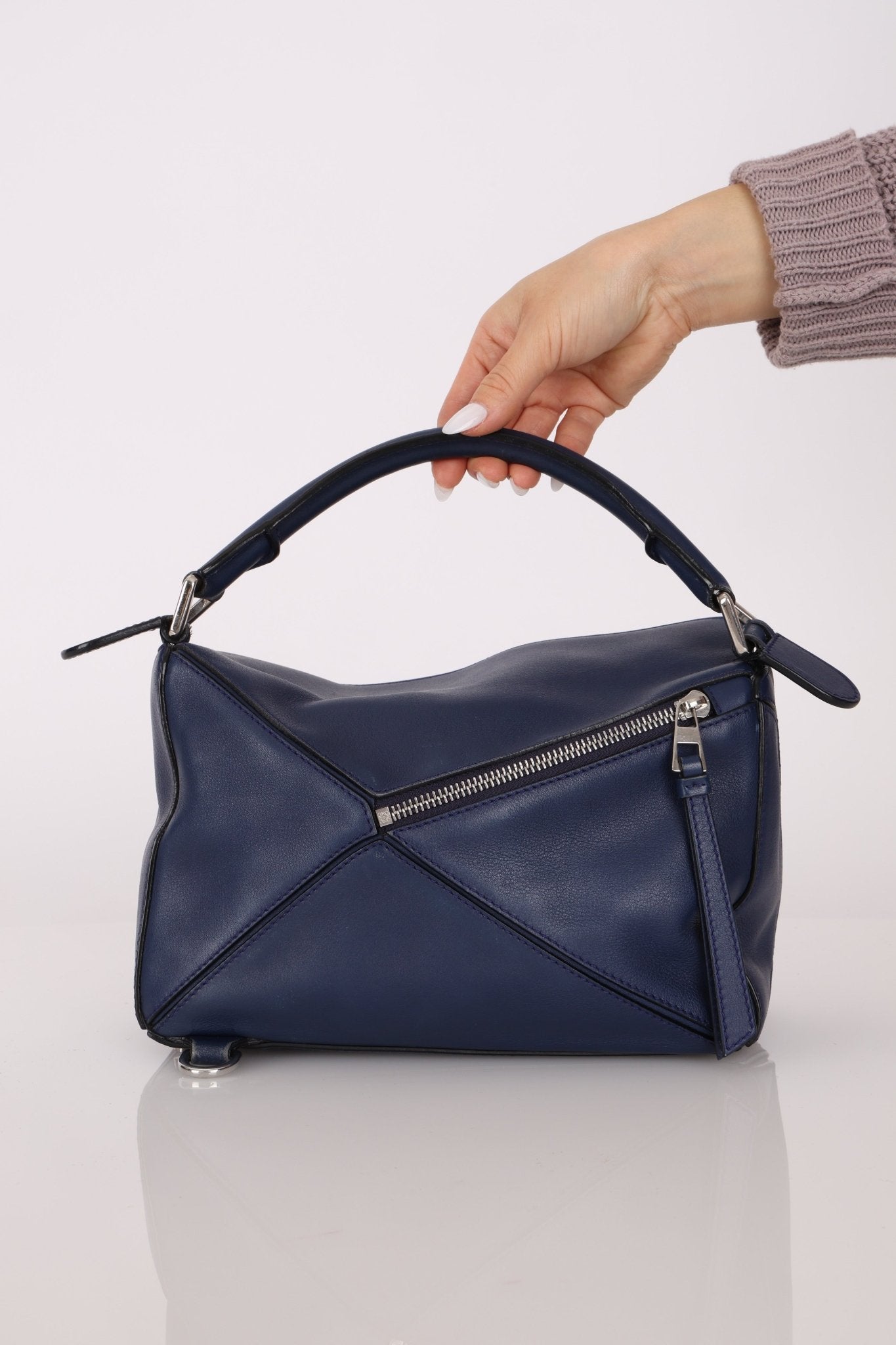 Loewe Bleu Marine Small Puzzle Bag - FashioNica