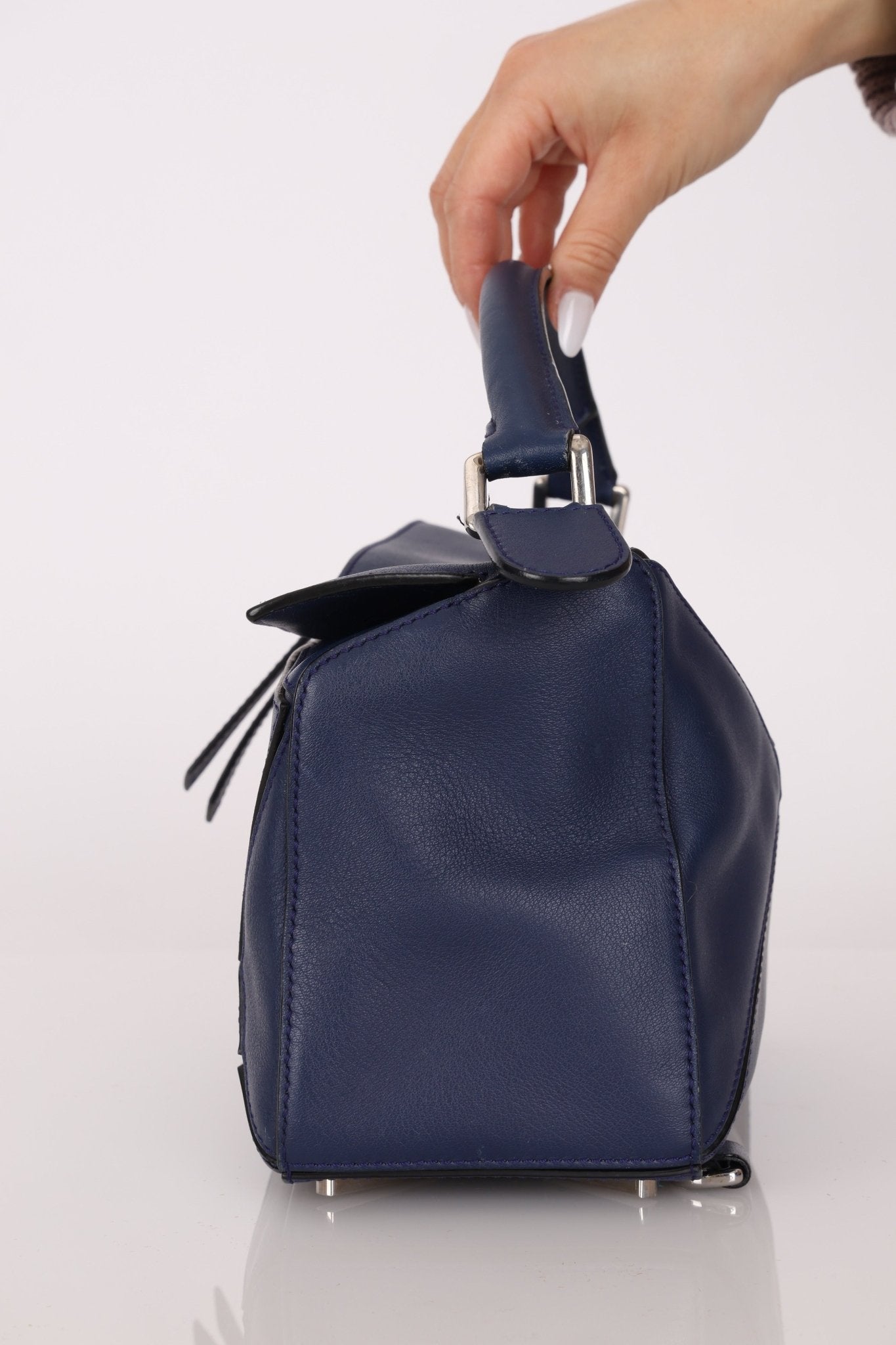 Loewe Bleu Marine Small Puzzle Bag - FashioNica