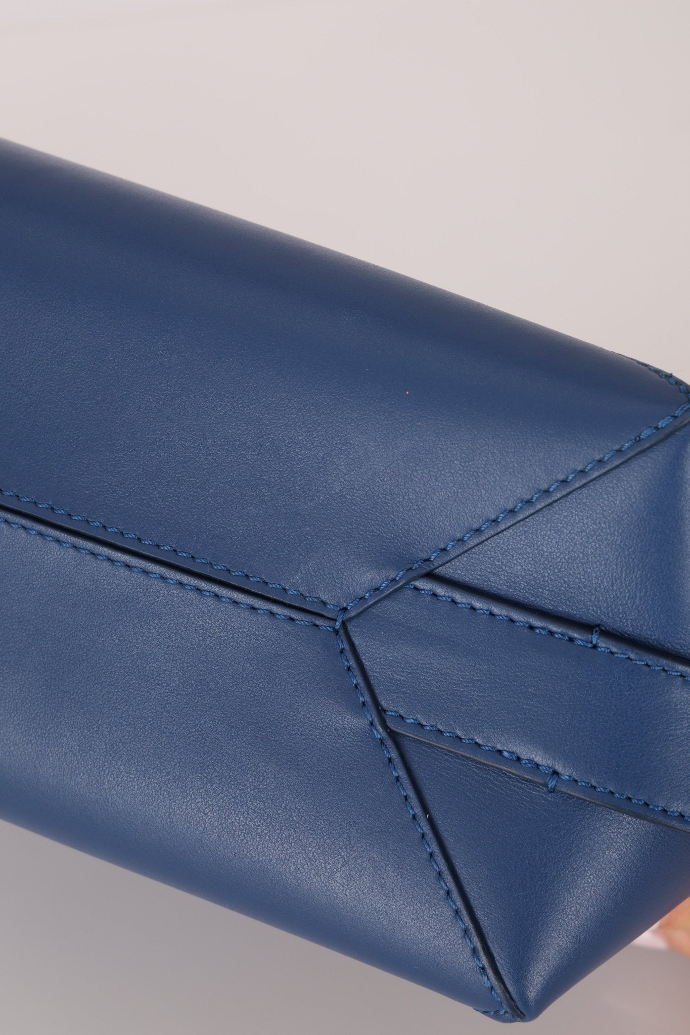 Loewe Blue Calfskin Puzzle Fold Wash Bag - FashioNica