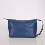Loewe Blue Calfskin Puzzle Fold Wash Bag - FashioNica