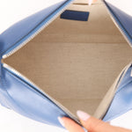 Loewe Blue Calfskin Puzzle Fold Wash Bag - FashioNica