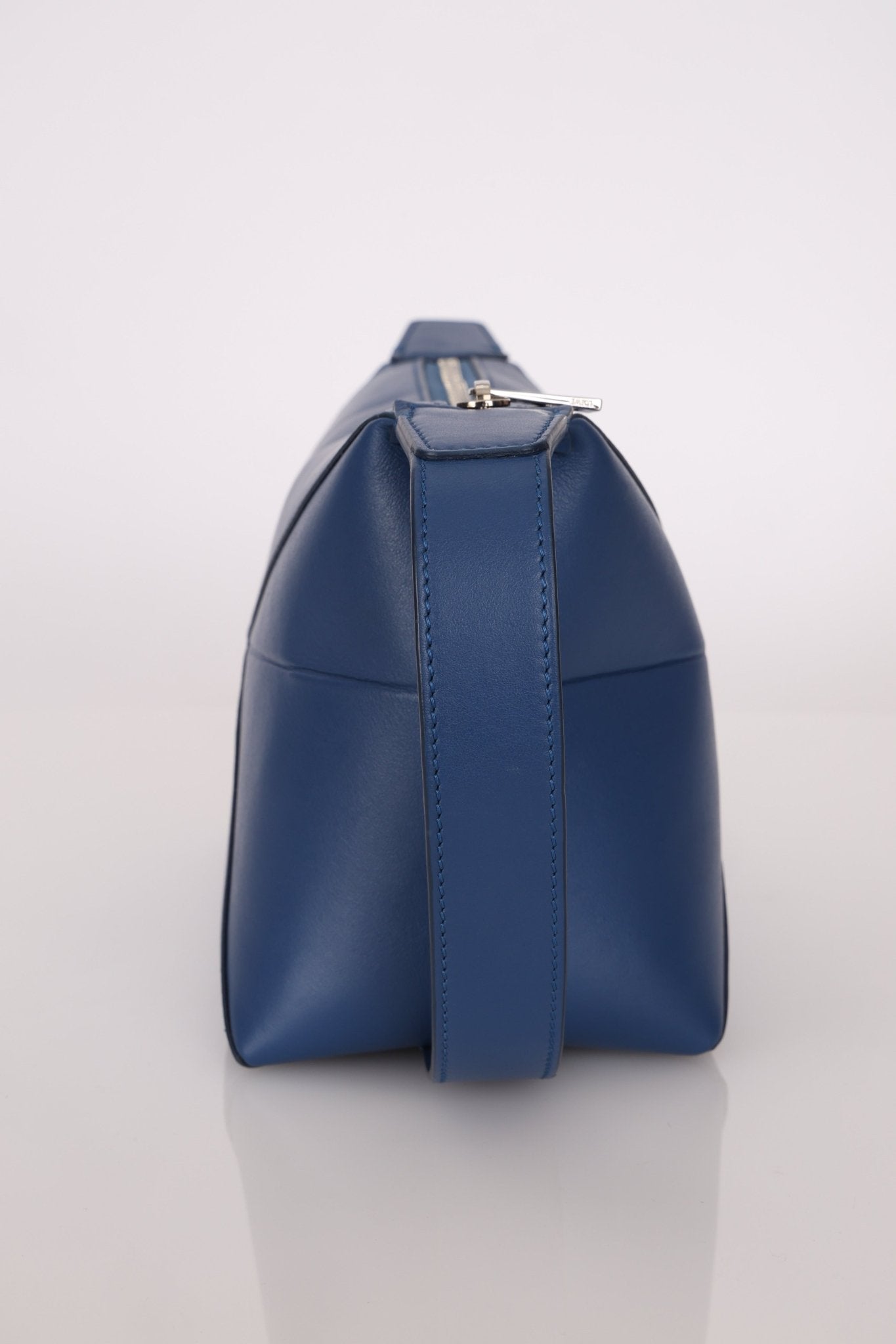 Loewe Blue Calfskin Puzzle Fold Wash Bag - FashioNica