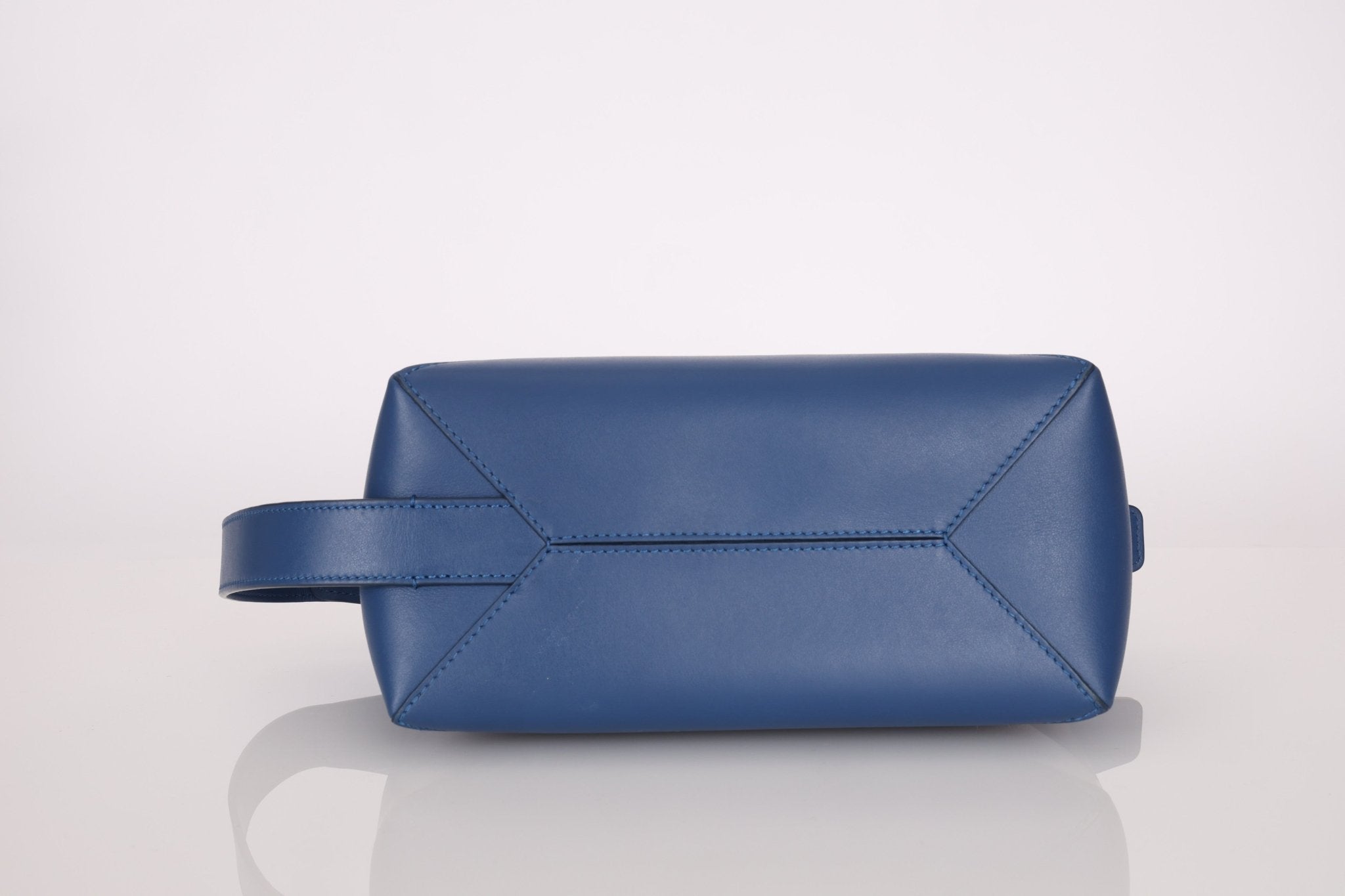 Loewe Blue Calfskin Puzzle Fold Wash Bag - FashioNica