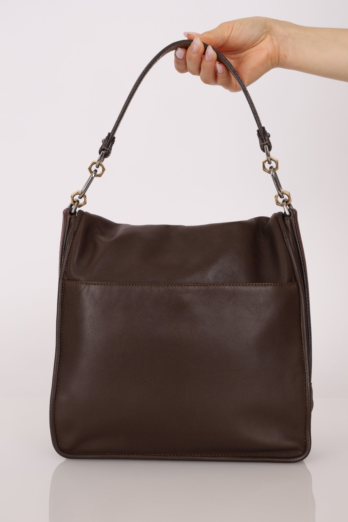 Loewe Brown Maia Anagram Tote Bag w/ Strap - FashioNica