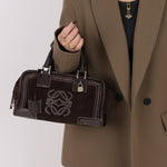 Loewe Brown Suede Contrast Stitch Amazona - FashioNica
