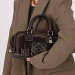 Loewe Brown Suede Contrast Stitch Amazona - FashioNica