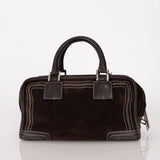 Loewe Brown Suede Contrast Stitch Amazona - FashioNica
