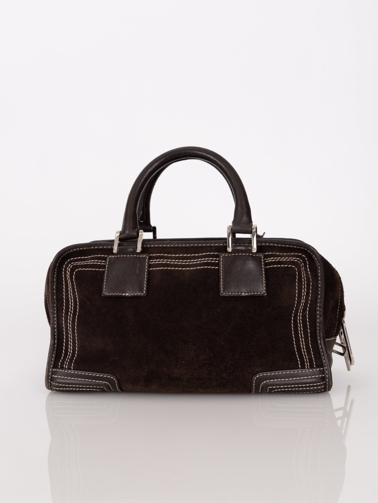 Loewe Brown Suede Contrast Stitch Amazona - FashioNica