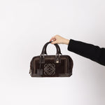 Loewe Brown Suede Contrast Stitch Amazona - FashioNica