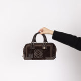 Loewe Brown Suede Contrast Stitch Amazona - FashioNica