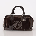 Loewe Brown Suede Contrast Stitch Amazona - FashioNica