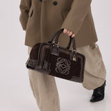 Loewe Brown Suede Contrast Stitch Amazona - FashioNica