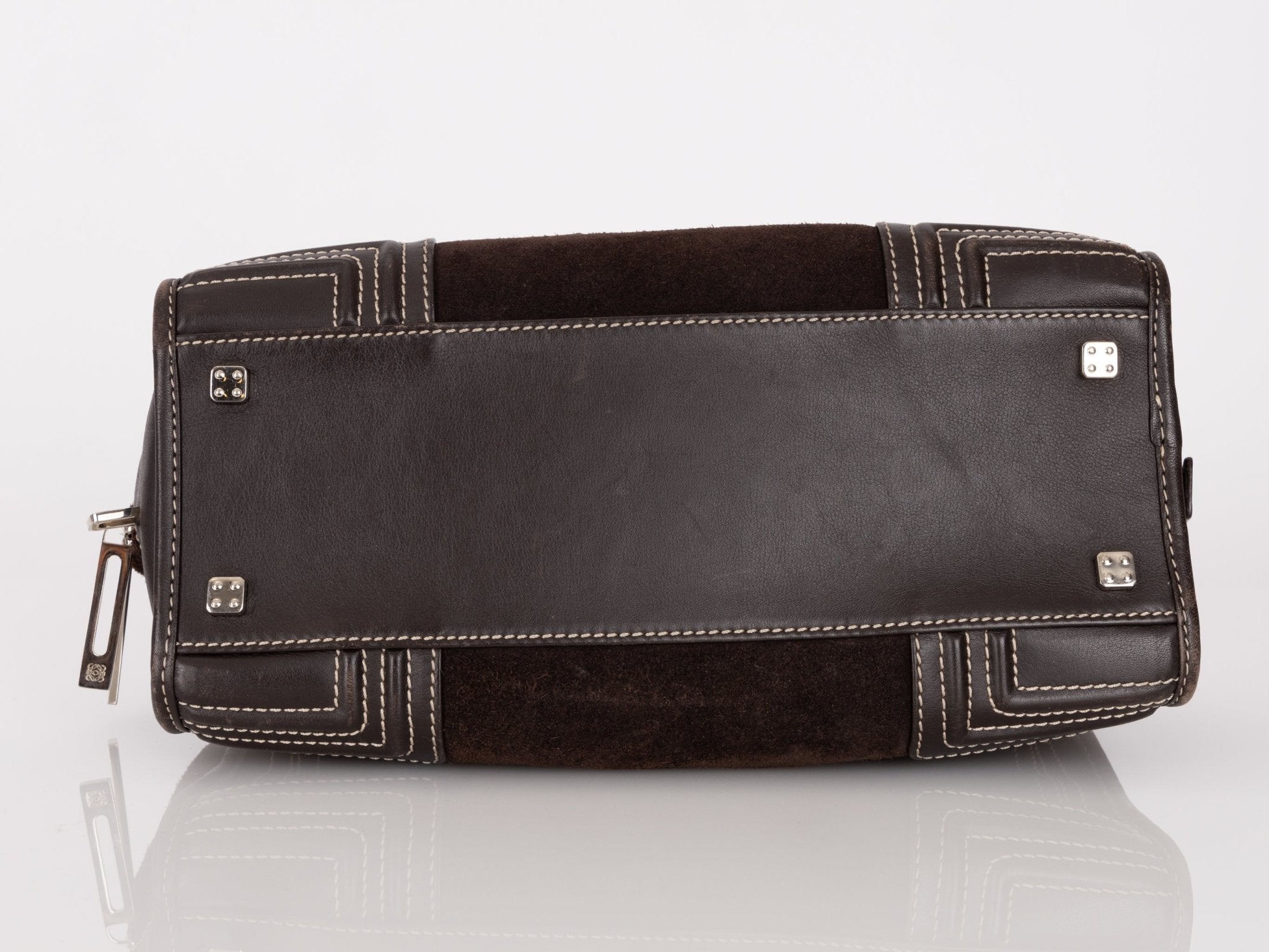 Loewe Brown Suede Contrast Stitch Amazona - FashioNica