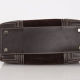 Loewe Brown Suede Contrast Stitch Amazona - FashioNica