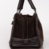 Loewe Brown Suede Contrast Stitch Amazona - FashioNica