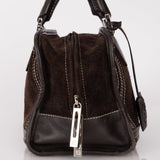 Loewe Brown Suede Contrast Stitch Amazona - FashioNica