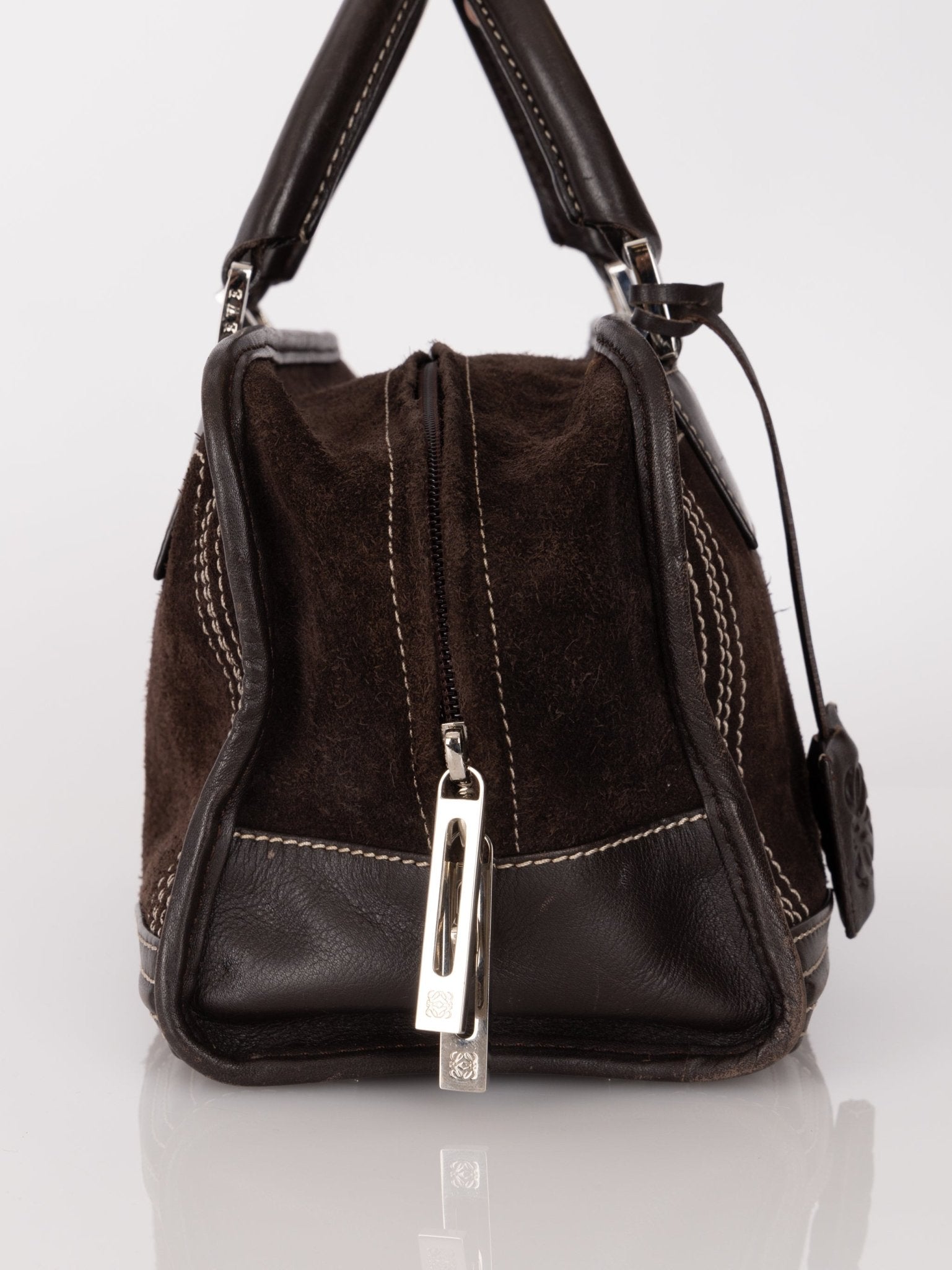 Loewe Brown Suede Contrast Stitch Amazona - FashioNica