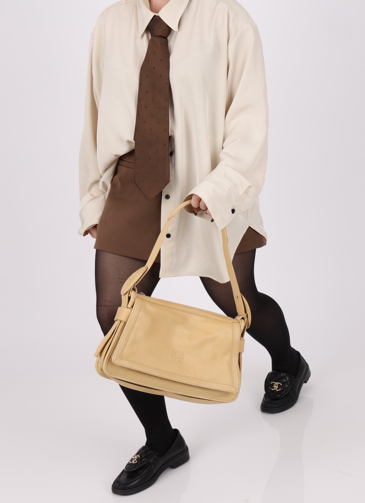 Loewe Butter Anagram Shoulder Bag - FashioNica