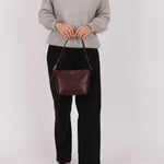 Loewe Calfskin Dark Burgundy Fold Pouch - FashioNica
