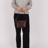 Loewe Calfskin Dark Burgundy Fold Pouch - FashioNica