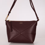 Loewe Calfskin Dark Burgundy Fold Pouch - FashioNica