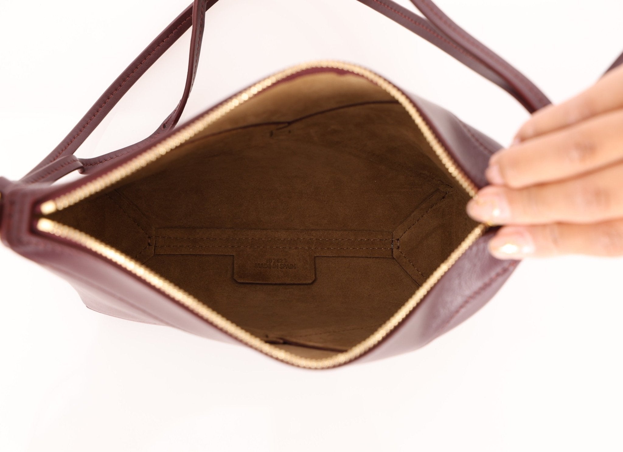 Loewe Calfskin Dark Burgundy Fold Pouch - FashioNica