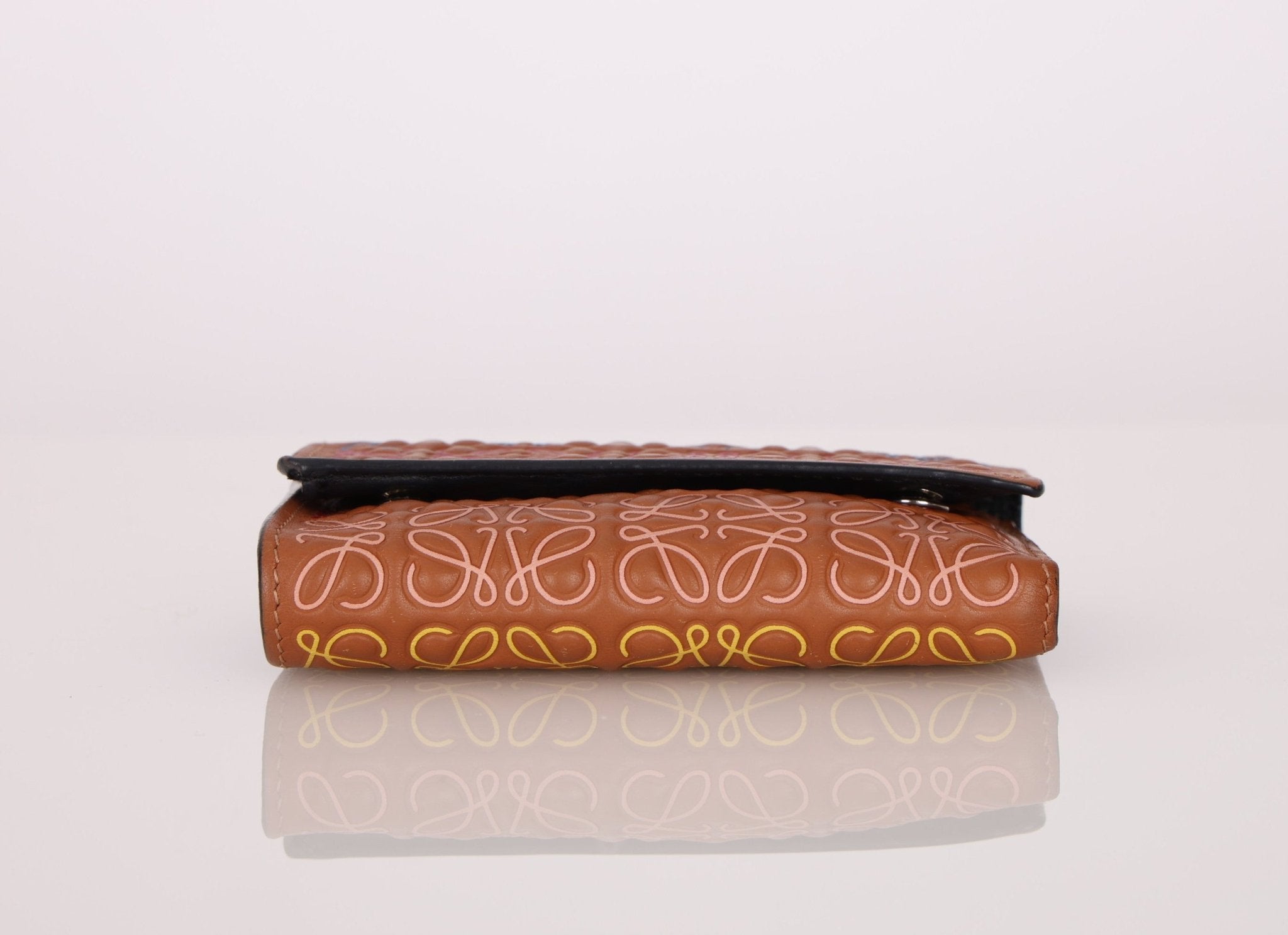 Loewe Calfskin Multicolor Anagram Trifold Wallet - FashioNica