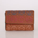 Loewe Calfskin Multicolor Anagram Trifold Wallet - FashioNica
