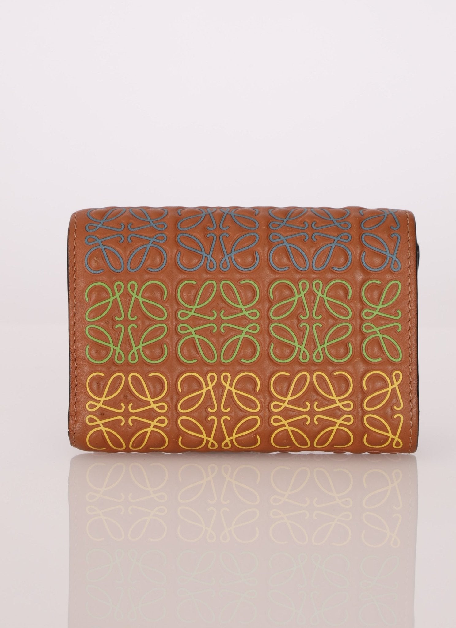 Loewe Calfskin Multicolor Anagram Trifold Wallet - FashioNica