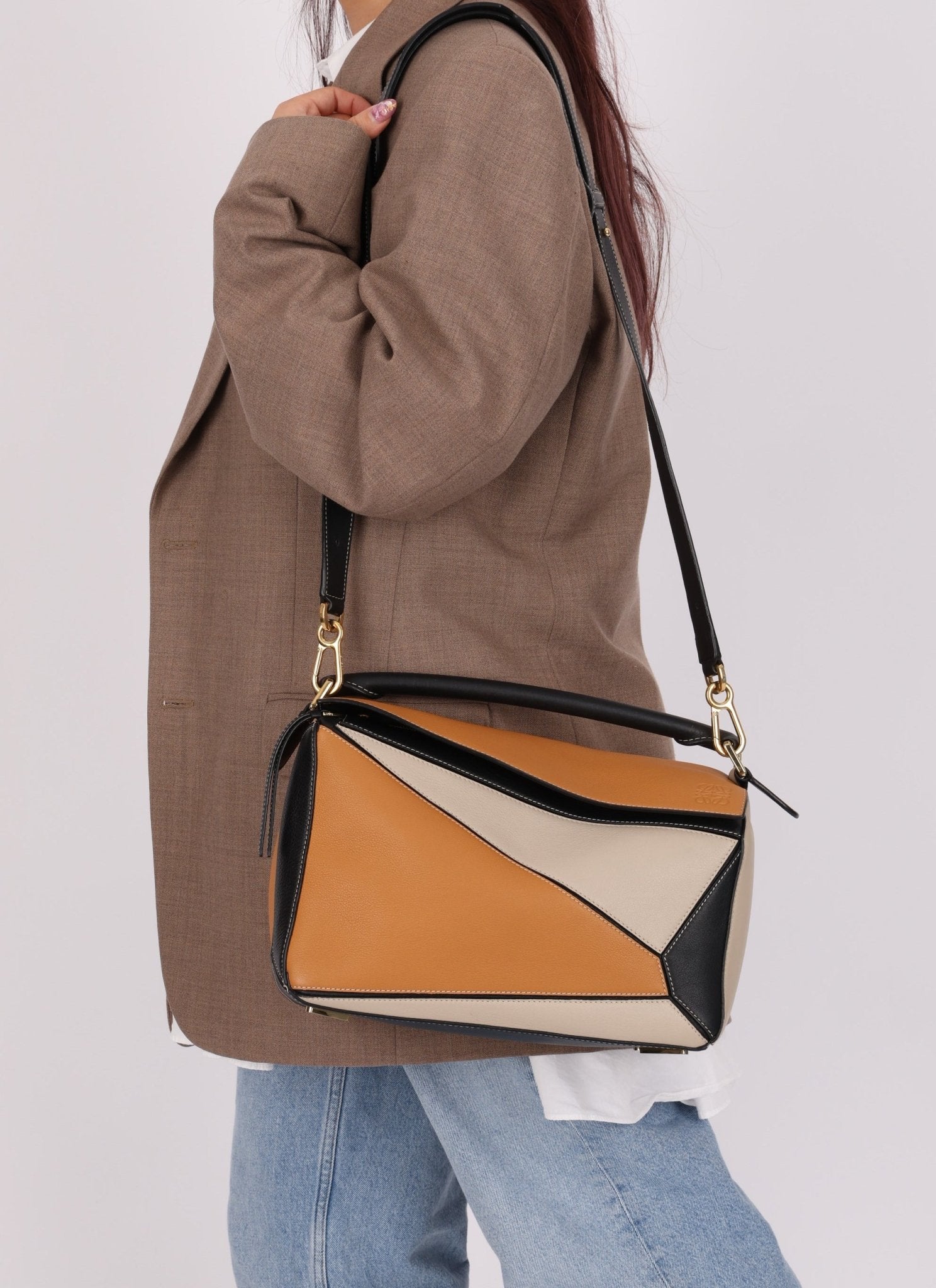 Loewe Calfskin Tricolor Medium Puzzle - FashioNica