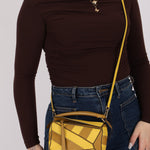 Loewe Calfskin Yellow & Ochre Striped Mini Puzzle - FashioNica
