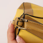 Loewe Calfskin Yellow & Ochre Striped Mini Puzzle - FashioNica