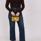 Loewe Calfskin Yellow & Ochre Striped Mini Puzzle - FashioNica