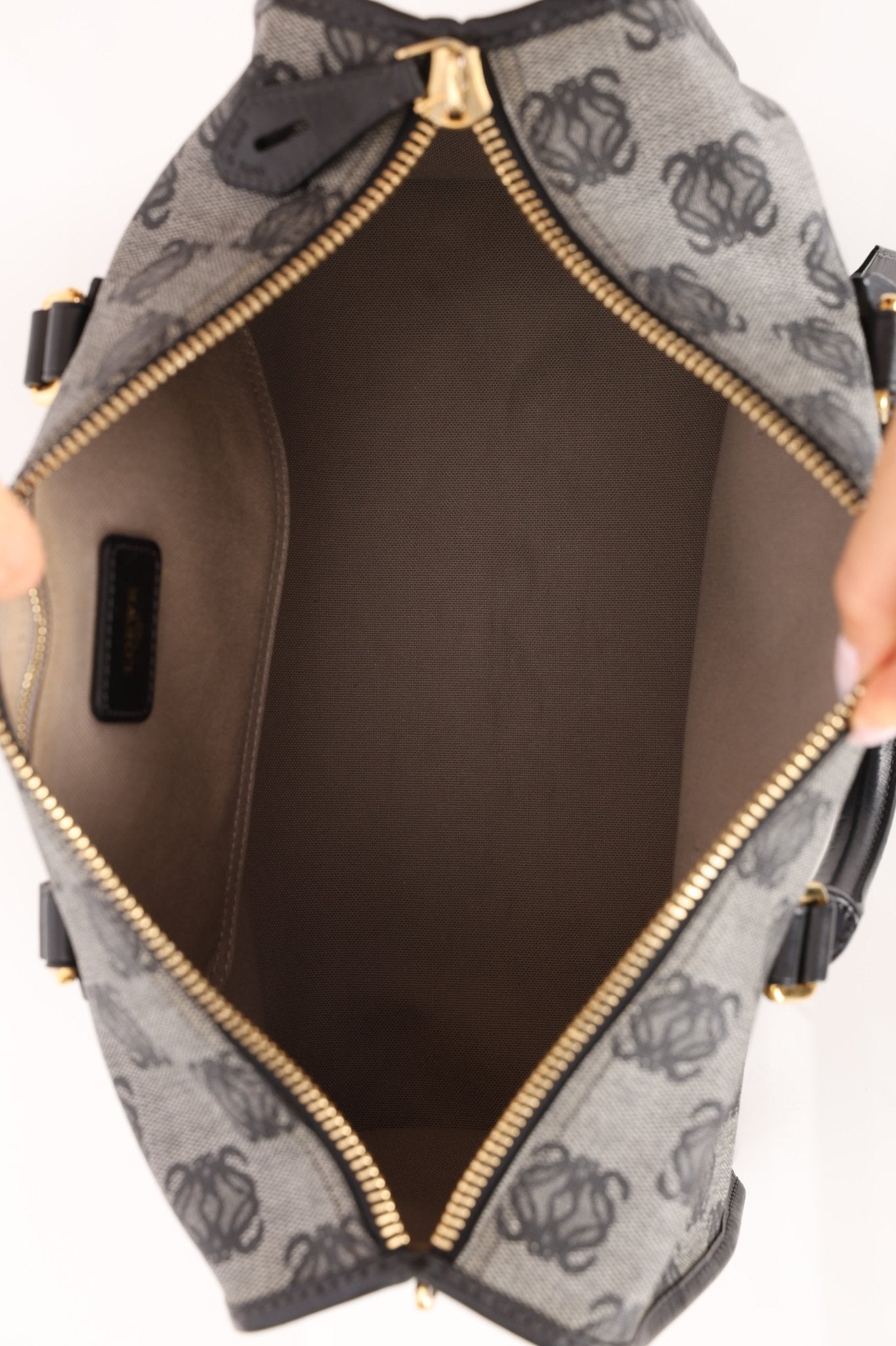 Loewe Coated Canvas Anagram Boston Bag - FashioNica