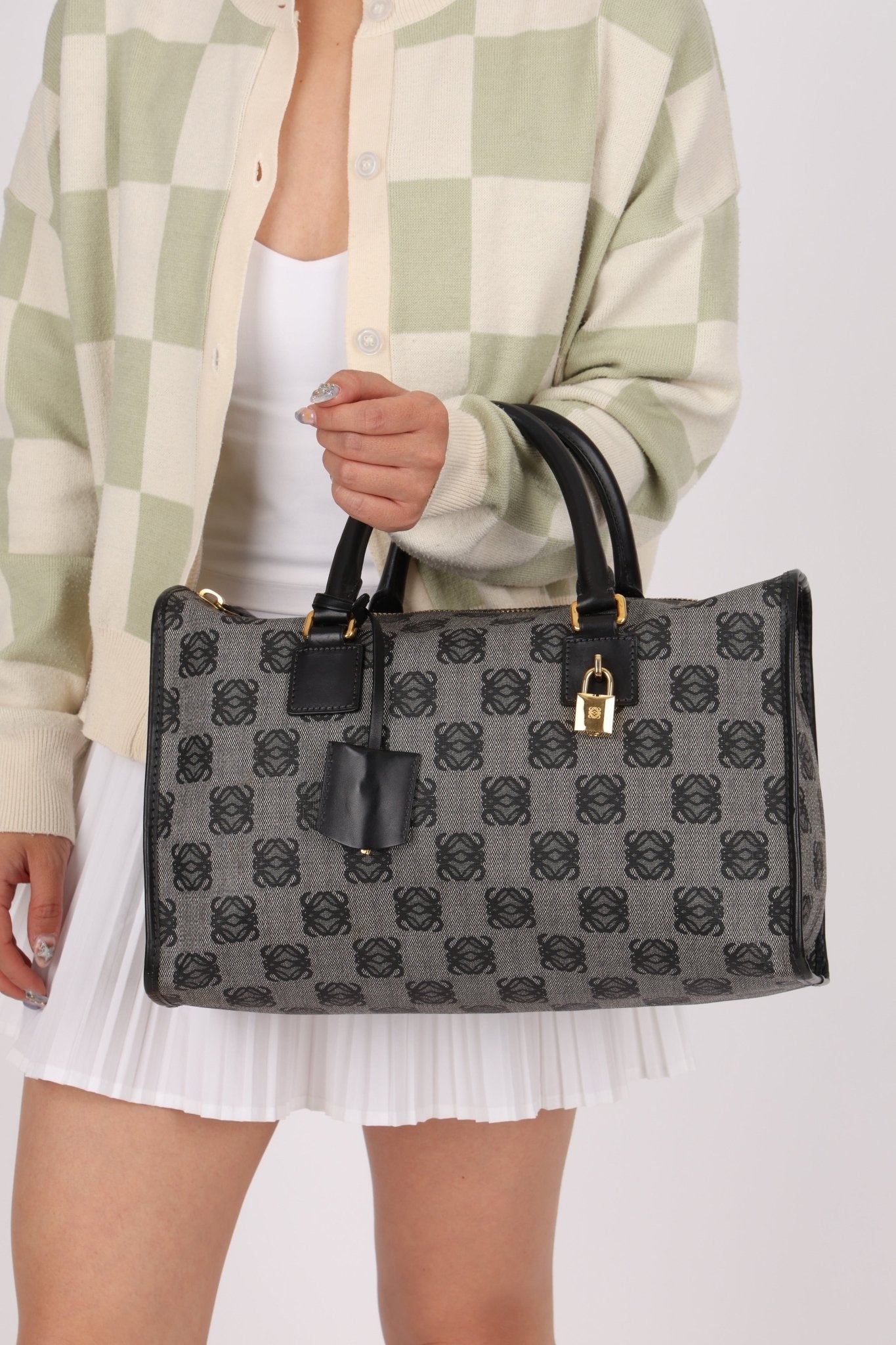 Loewe Coated Canvas Anagram Boston Bag - FashioNica