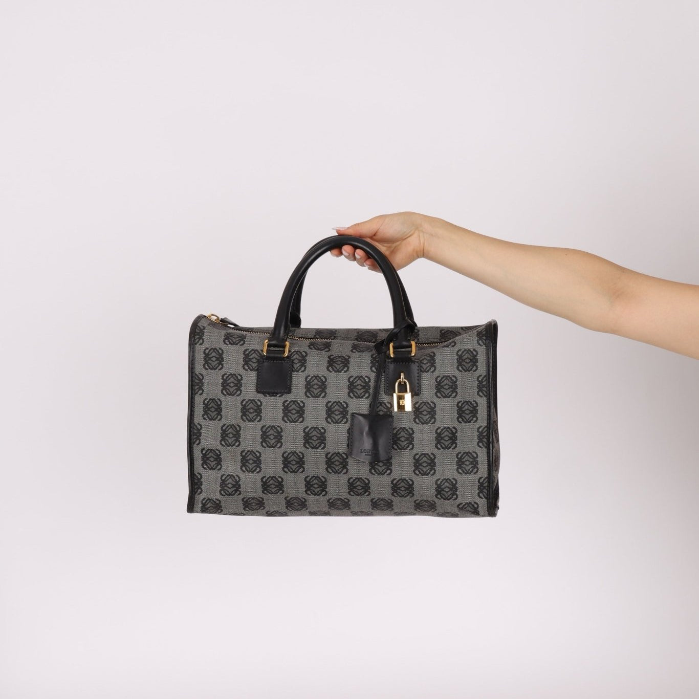Loewe Coated Canvas Anagram Boston Bag - FashioNica