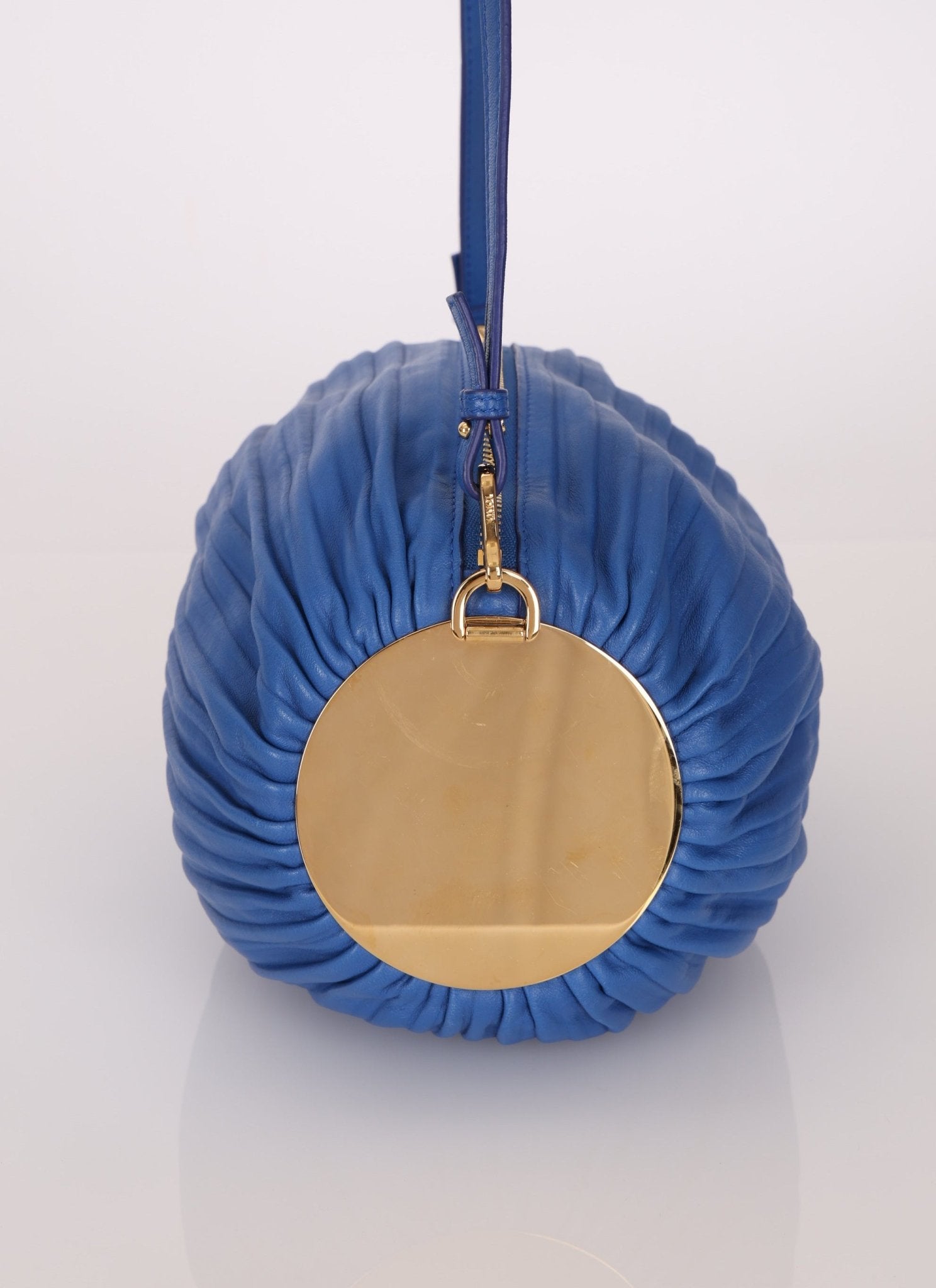 Loewe Cobalt Pleated Leather Bracelet Pouch - FashioNica